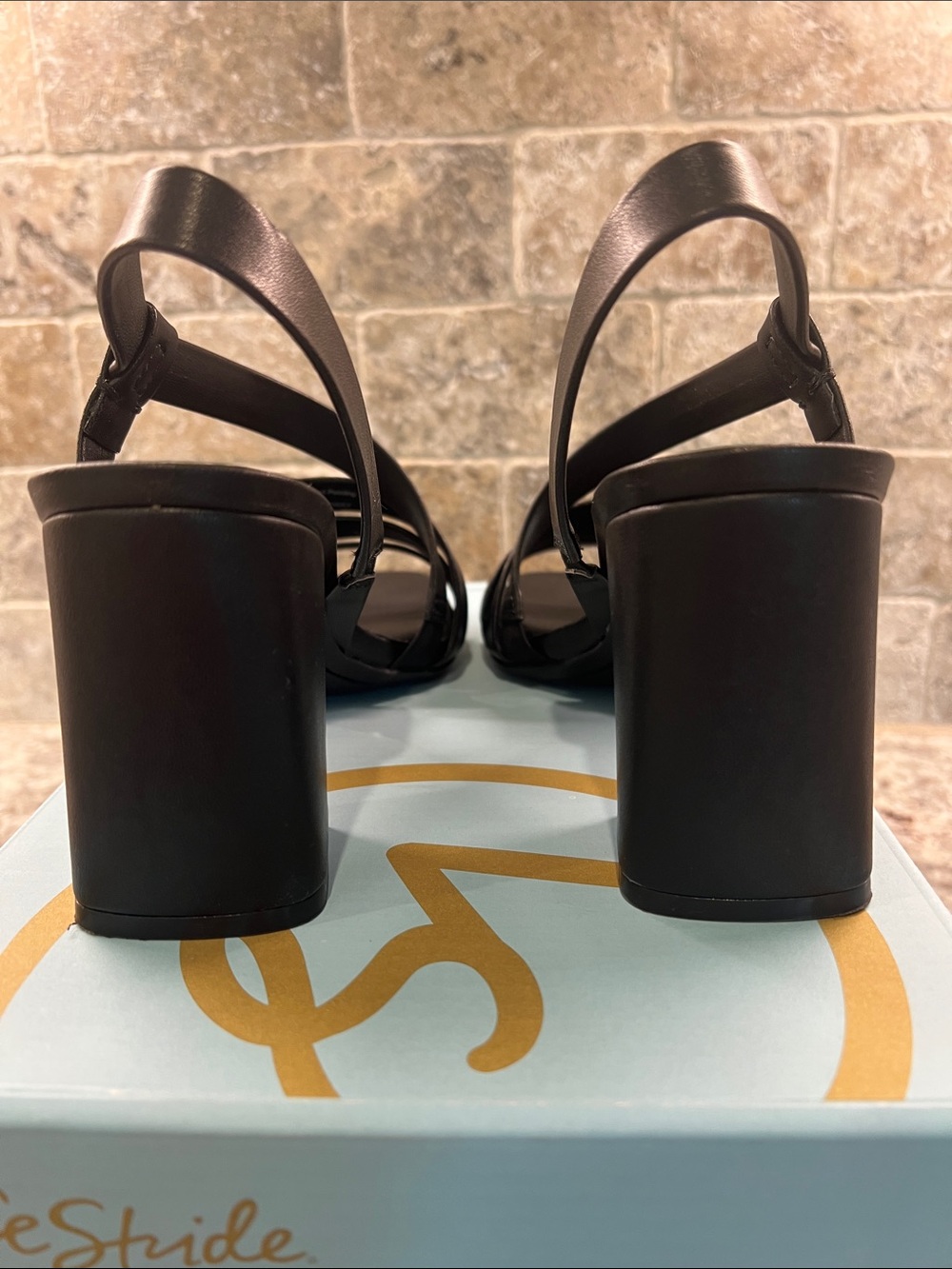Life Stride Black Strappy Block Heel Sandals - Picture 6 of 8